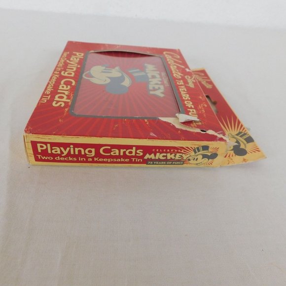 Disney 75 Years of Mickey Mouse Collectible Tin 2 packs Playing Cards Unopened - Picture 3 of 10